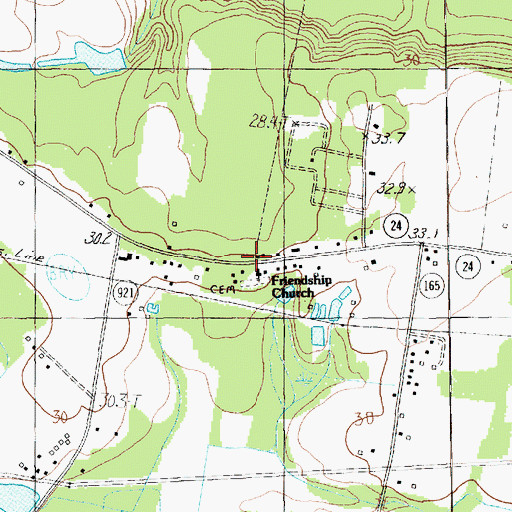Topographic Map of Friendship Church, SC