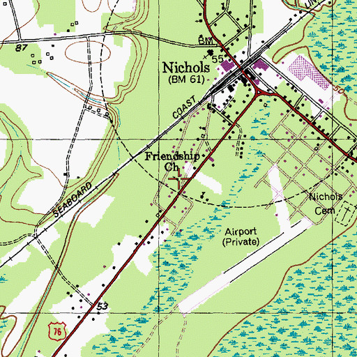 Topographic Map of First Friendship Baptist Church, SC