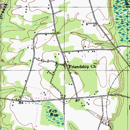 Topographic Map of Friendship Church, SC
