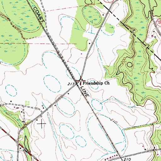 Topographic Map of Friendship Church, SC