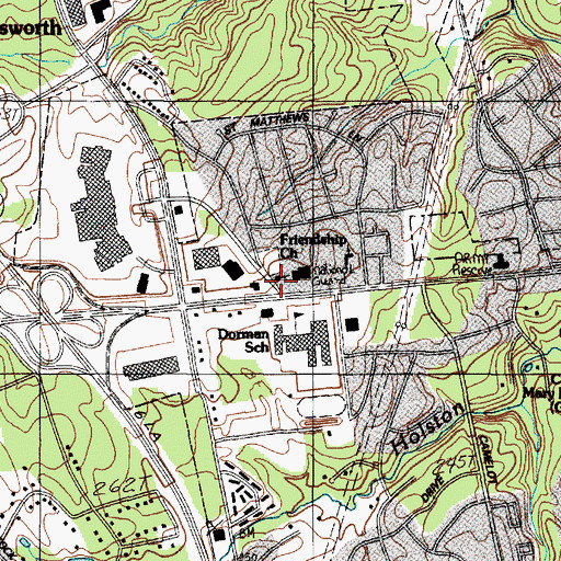 Topographic Map of Friendship Baptist Church, SC