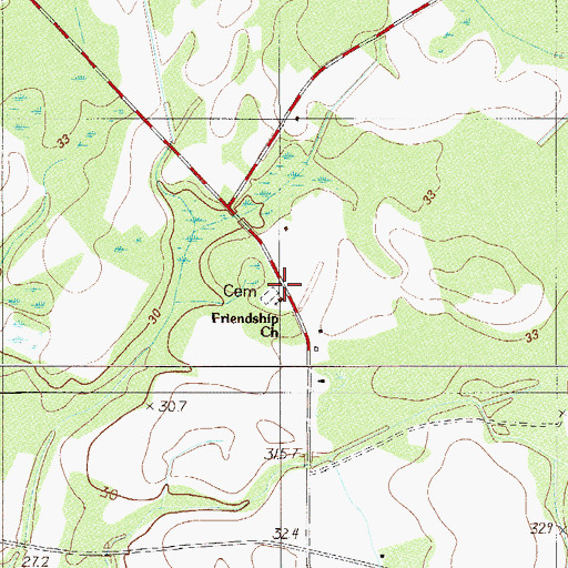 Topographic Map of Friendship School, SC