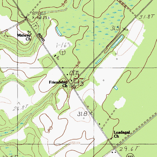 Topographic Map of Friendship School, SC