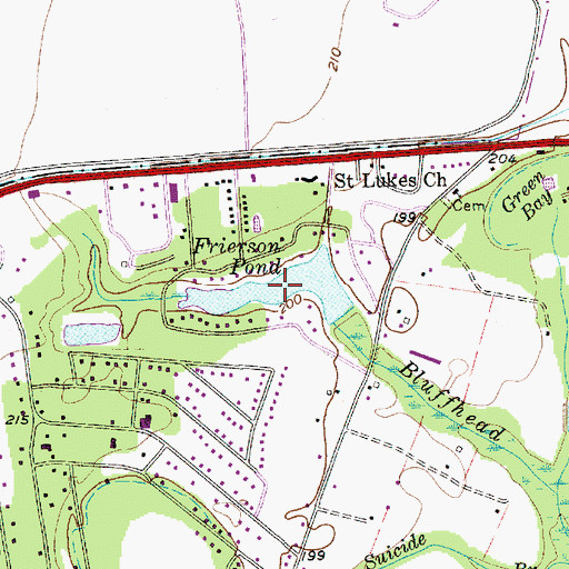 Topographic Map of Frierson Pond, SC