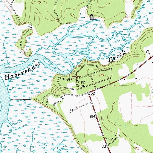 Topographic Map of Fripp Cemetery, SC