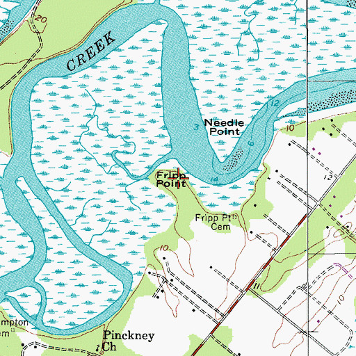 Topographic Map of Fripp Point, SC