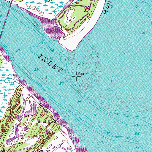 Topographic Map of Fripp Inlet, SC