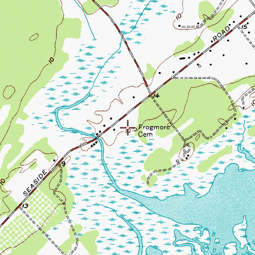 Topographic Map of Frogmore Cemetery, SC