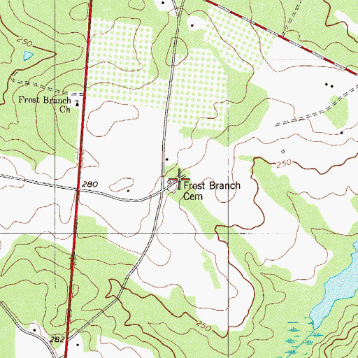 Topographic Map of Frost Branch Cemetery, SC