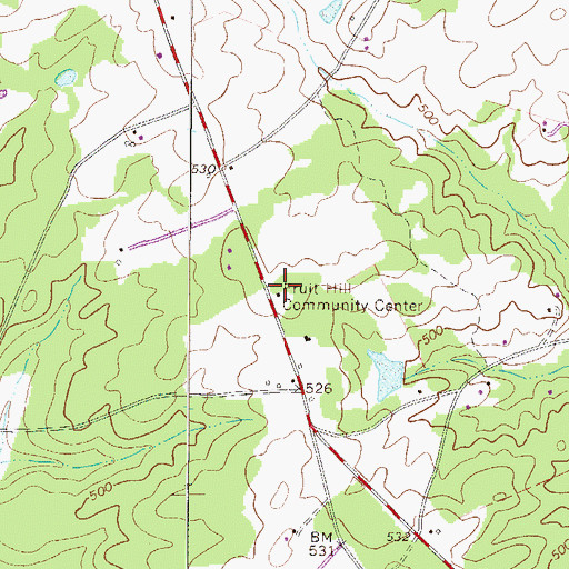 Topographic Map of Fruit Hill Community Center, SC