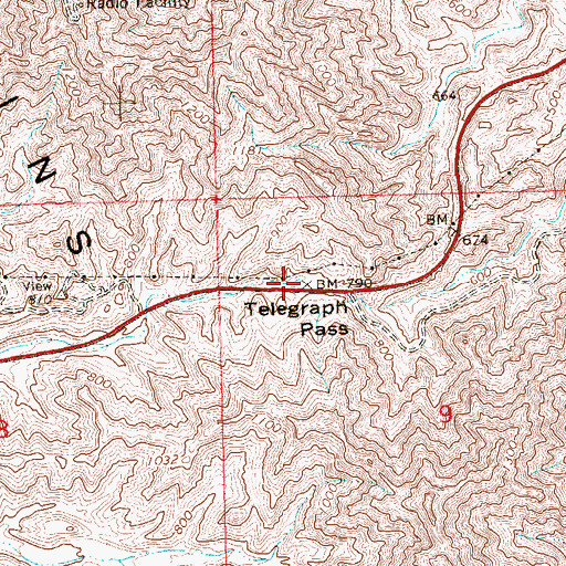 Topographic Map of Telegraph Pass, AZ