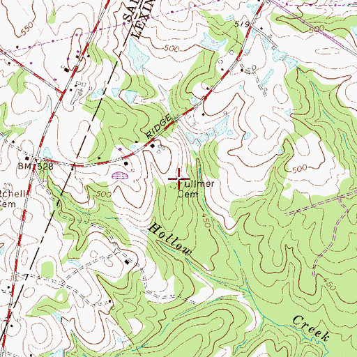 Topographic Map of Fullmer Cemetery, SC