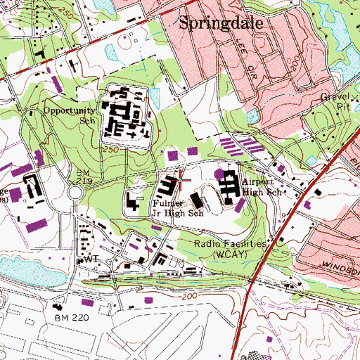 Topographic Map of Fulmer Junior High School, SC