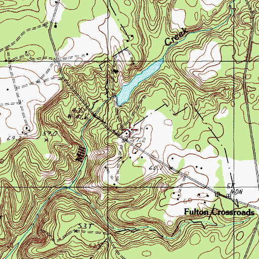 Topographic Map of Fulton School, SC