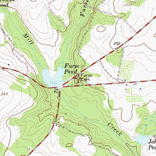 Topographic Map of Furse Cemetery, SC