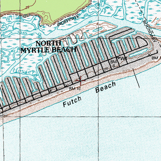 Topographic Map of Futch Beach, SC