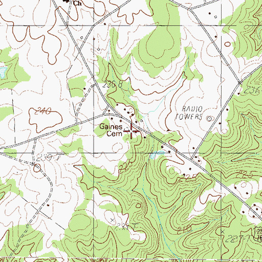 Topographic Map of Gaines Cemetery, SC