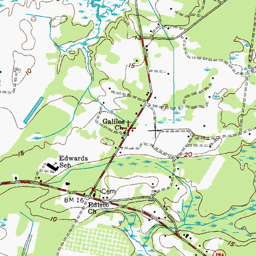 Topographic Map of Galilee Church, SC