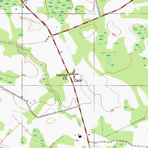 Topographic Map of Galilee Church, SC