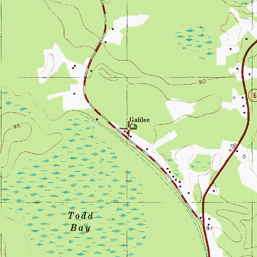 Topographic Map of Galilee Church, SC