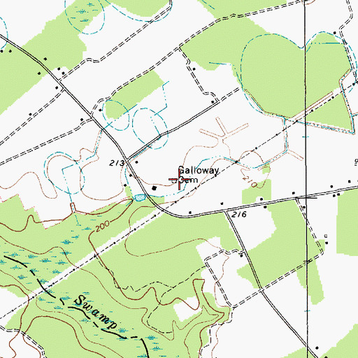 Topographic Map of Galloway Cemetery, SC