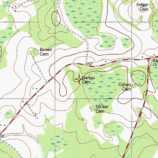 Topographic Map of Garvin Cemetery, SC