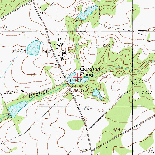 Topographic Map of Gardner Pond, SC
