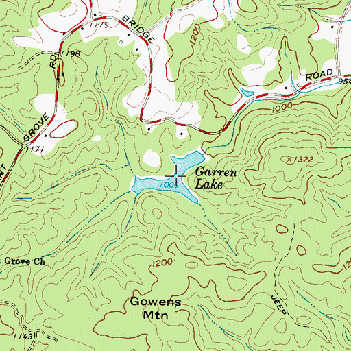 Topographic Map of Garren Lake, SC