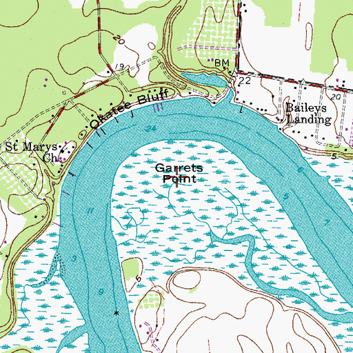 Topographic Map of Garrets Point, SC