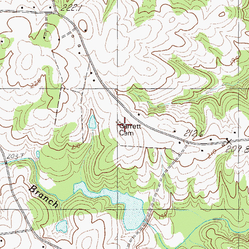Topographic Map of Garrett Cemetery, SC