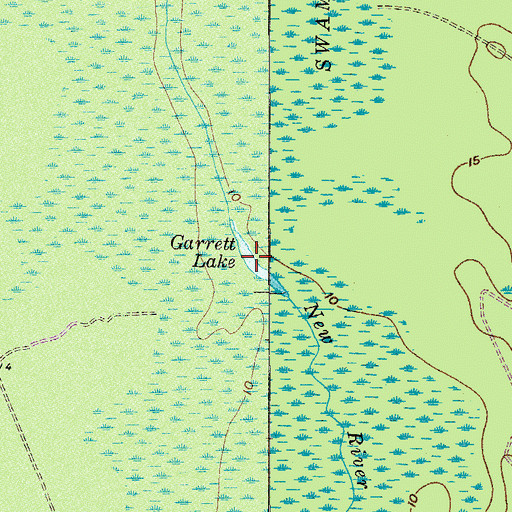 Topographic Map of Garrett Lake, SC