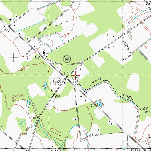Topographic Map of Gaskins School, SC