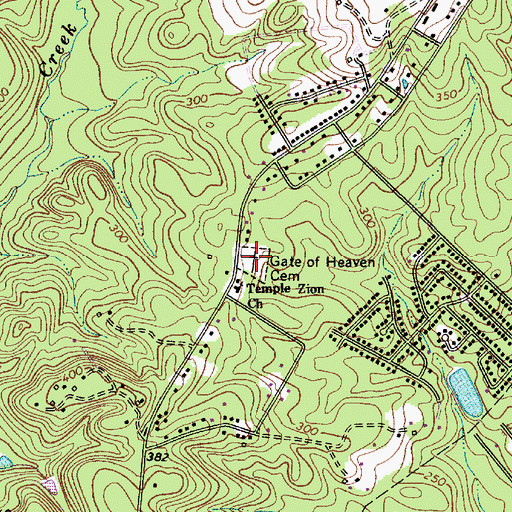 Topographic Map of Gate of Heaven Cemetery, SC
