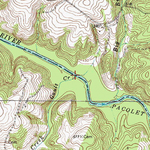 Topographic Map of Gault Creek, SC