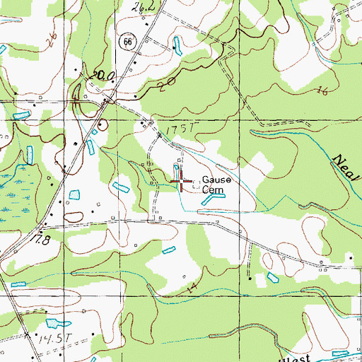 Topographic Map of Gause Cemetery, SC