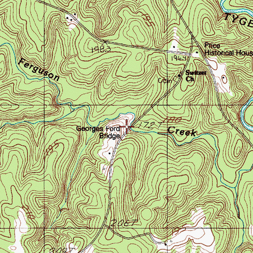 Topographic Map of George Ford Bridge, SC