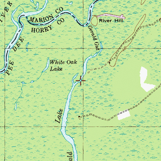 Topographic Map of Gerald Lake, SC
