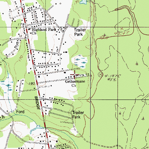 Topographic Map of Gethsemane Church, SC
