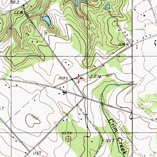 Topographic Map of Gethsemane Church, SC
