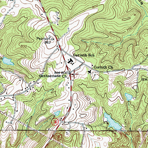 Topographic Map of Gethsemane Church, SC