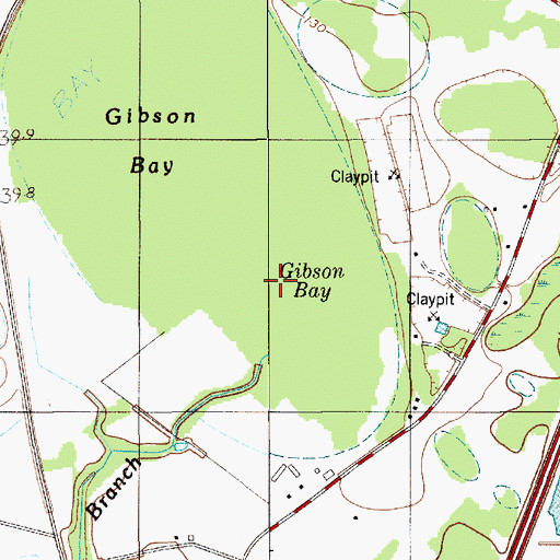 Topographic Map of Gibson Bay, SC