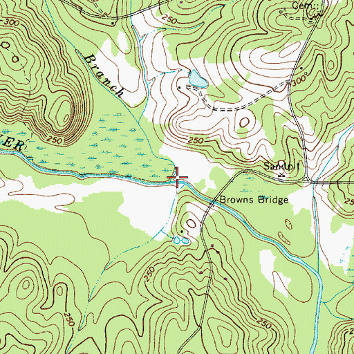 Topographic Map of Gibson Branch, SC