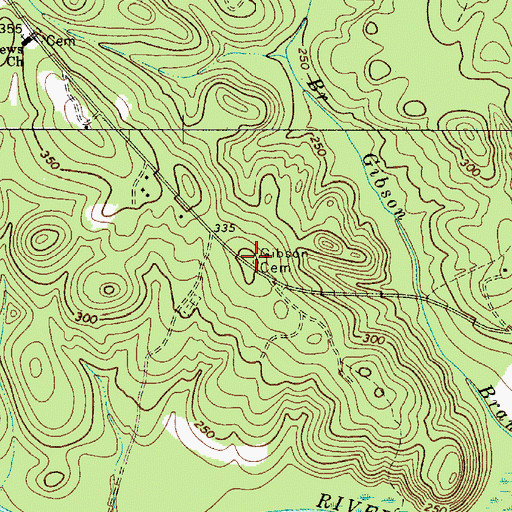 Topographic Map of Gibson Cemetery, SC