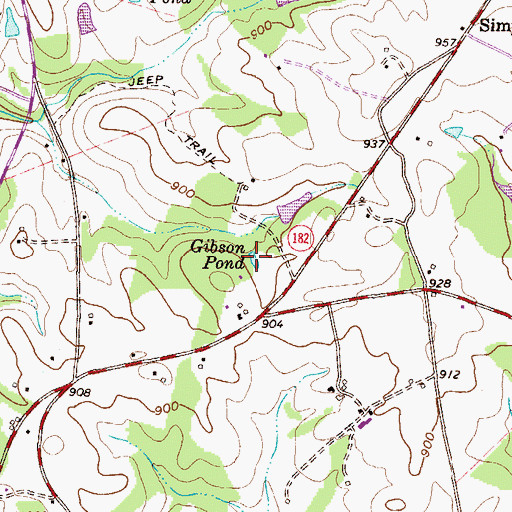 Topographic Map of Gibson Pond, SC