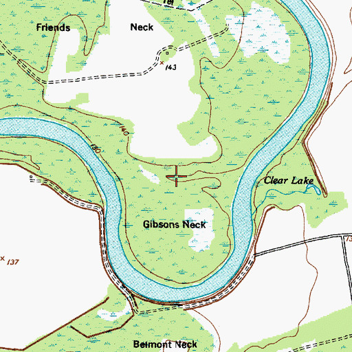 Topographic Map of Gibsons Neck, SC