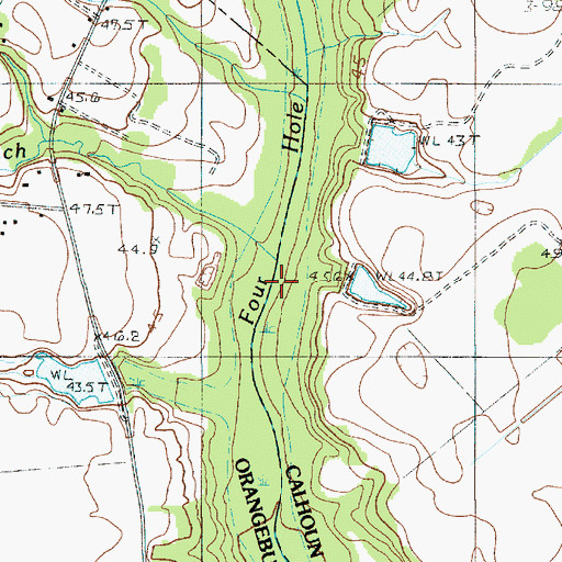 Topographic Map of Gin Branch, SC
