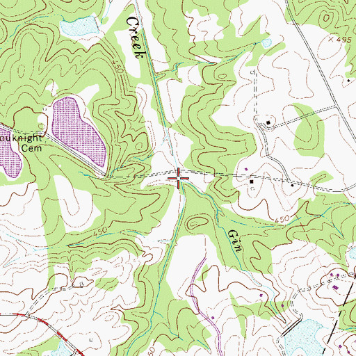 Topographic Map of Gin Branch, SC
