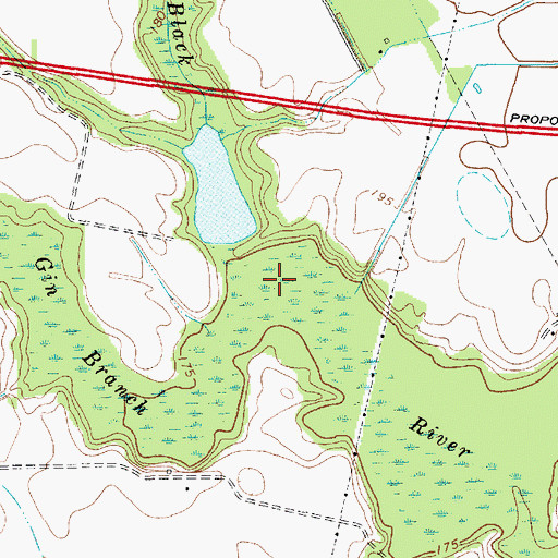 Topographic Map of Gin Branch, SC