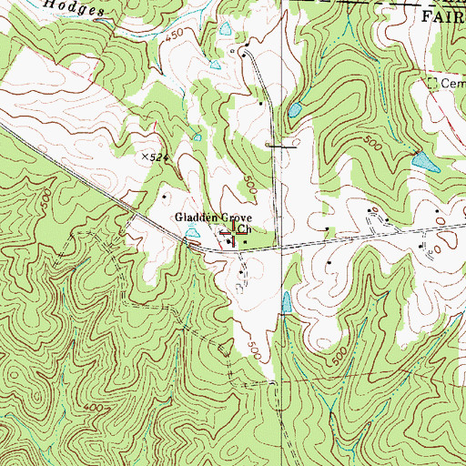 Topographic Map of Gladden Grove Church, SC