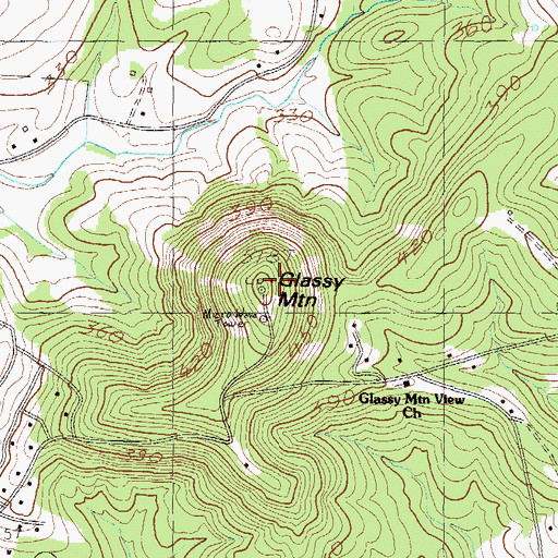Topographic Map of Glassy Mountain, SC